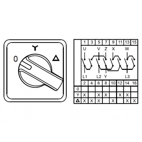 Схема подключения кулачкового переключателя звезда треугольник